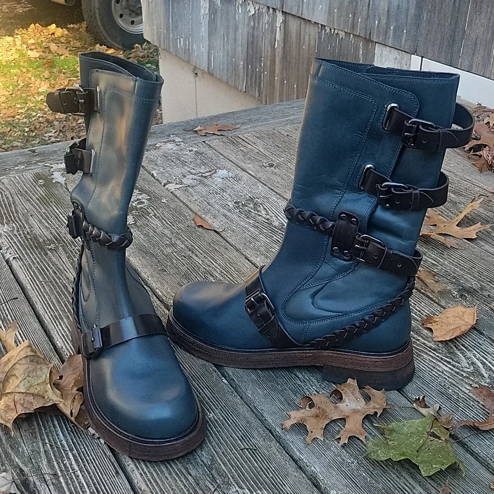 Free People Billie Buckle Moto Boot